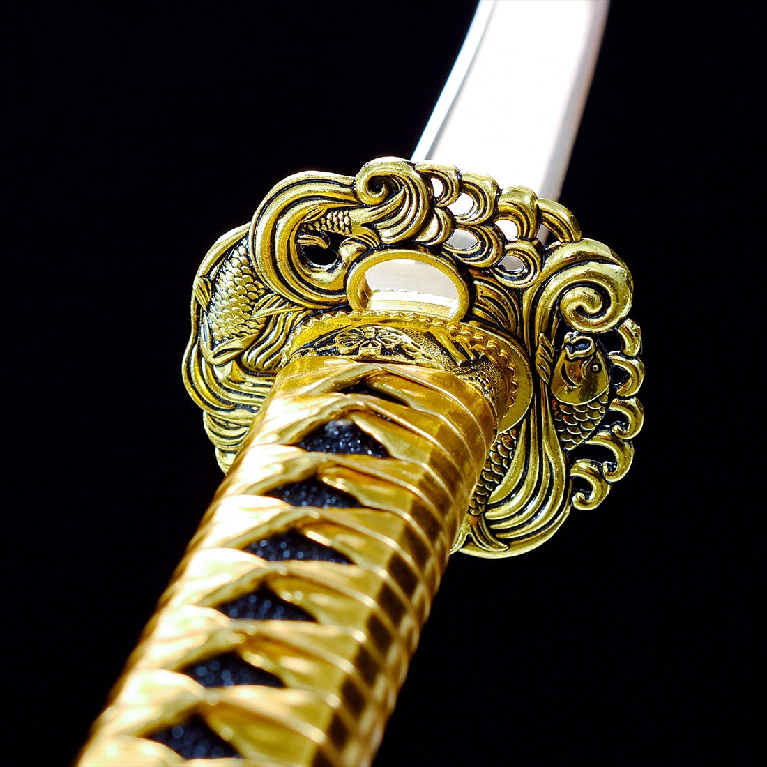 Authentic Japanese Katana Sword – Gold T10 Carbon Steel Blade – Full Tang – High Performance