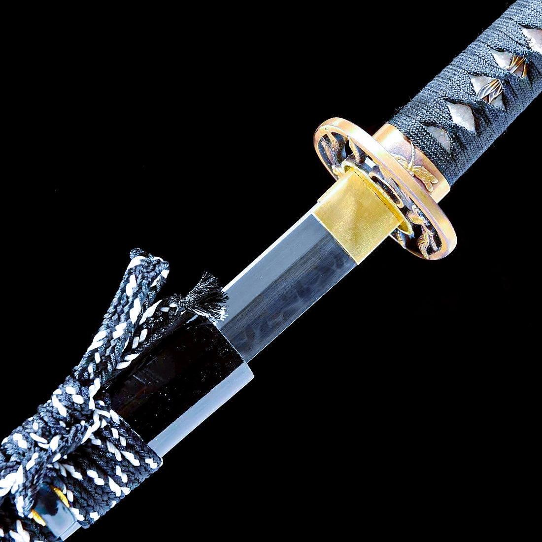 Authentic Katana Sword – Handmade T10 Carbon Steel Blade – Full Tang – Black