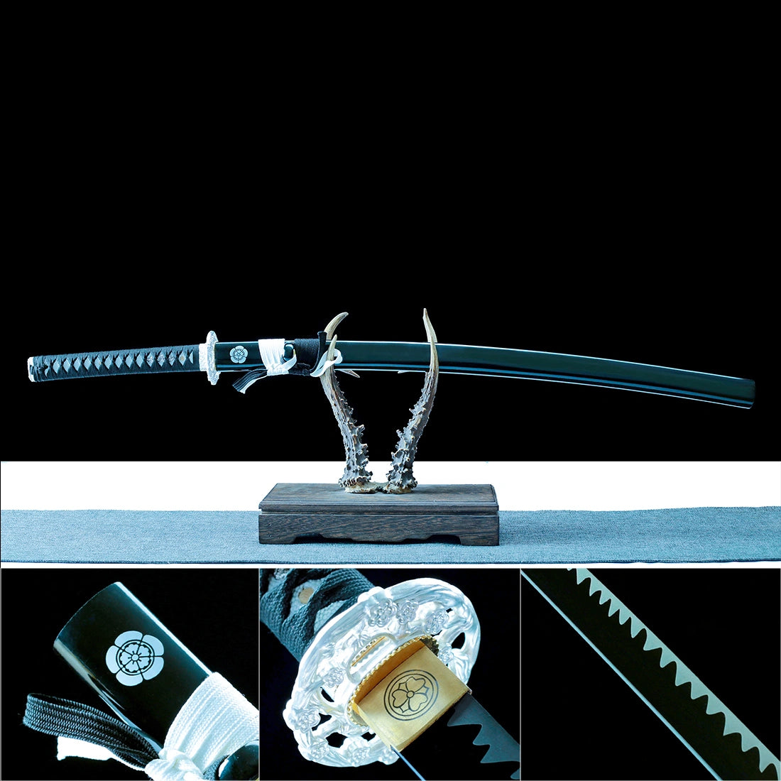 Real Samurai Sword – Handmade 1060 Steel Black Blade
