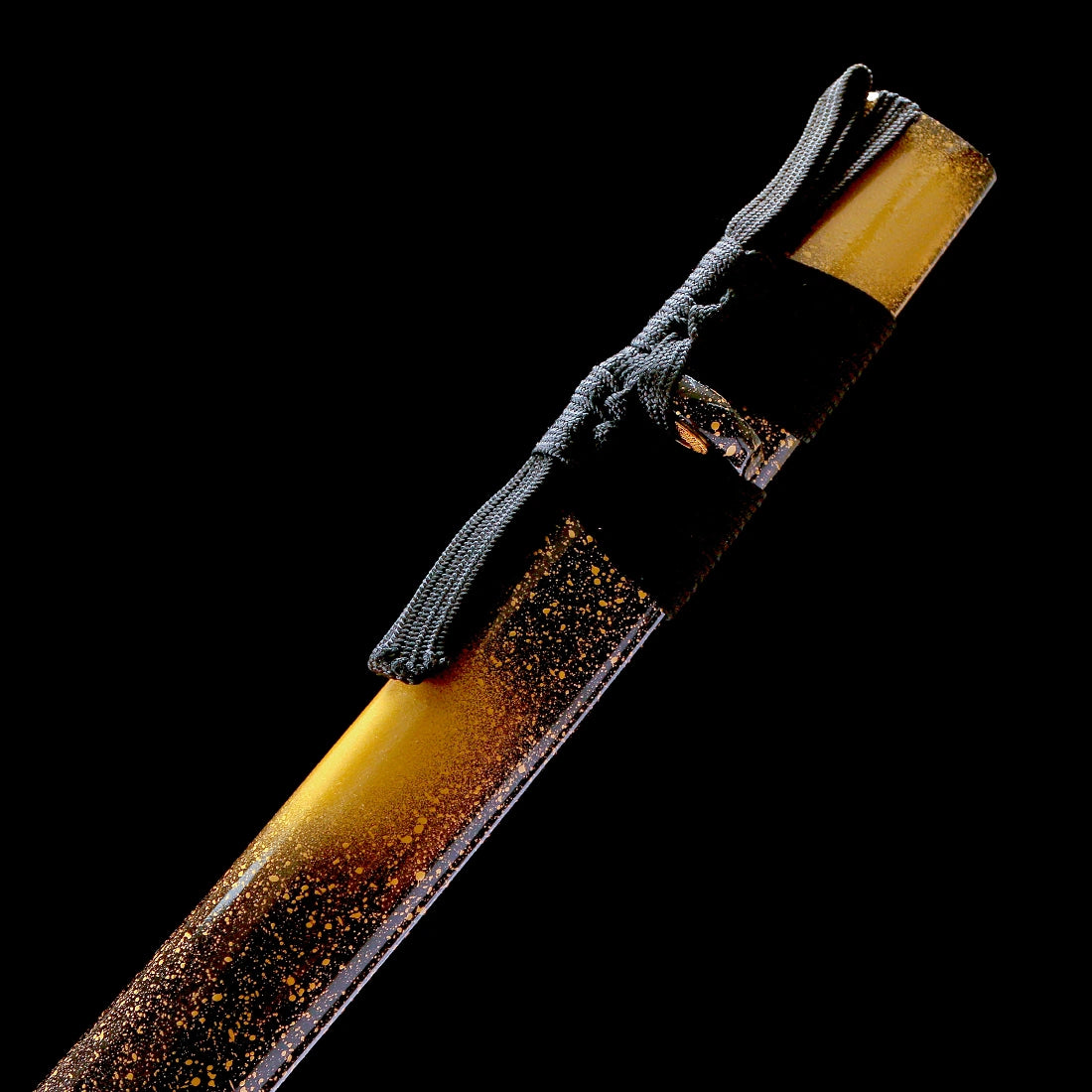 Real Katana Sword – Handmade 1065 Carbon Steel Blade – Gold Scabbard – Full Tang