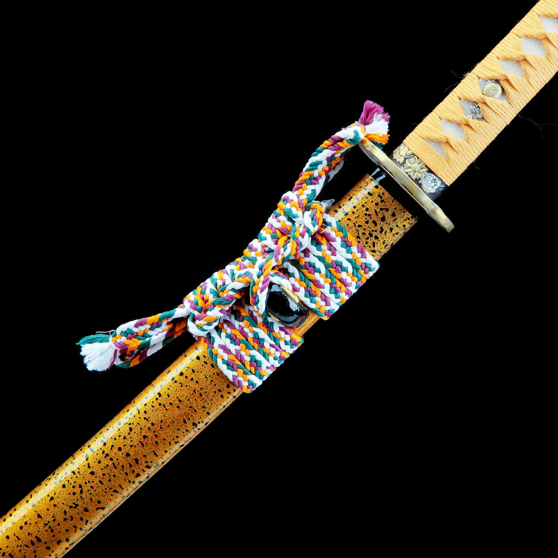 Real Katana Sword – Handmade T10 High Carbon Steel Blade – Gold – Full Tang