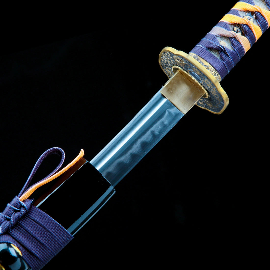 Real Katana Sword – Handmade T10 Carbon Steel Blade – Black – Full Tang