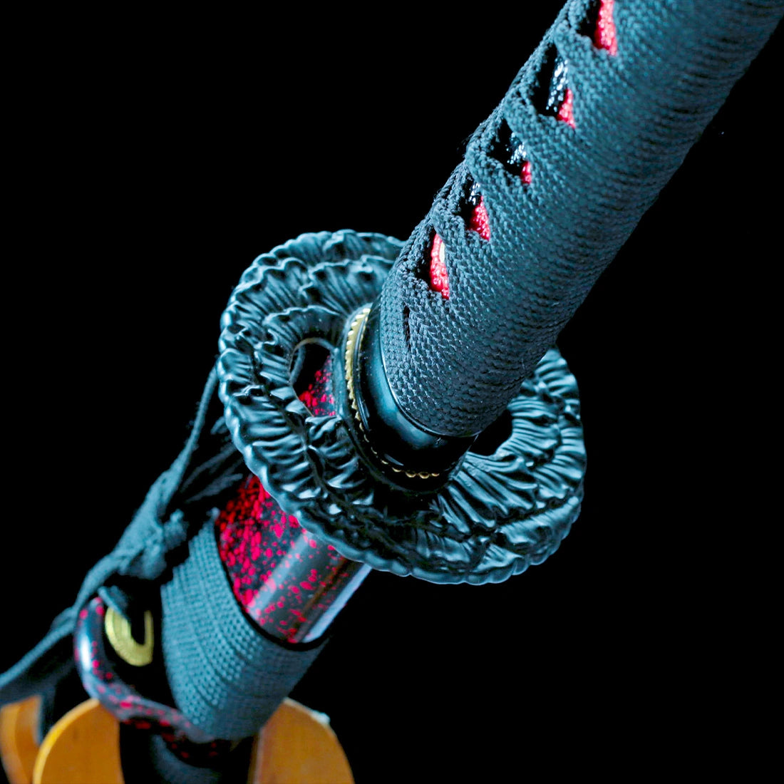 Handmade Samurai Sword – T10 Carbon Steel Blade – Full Tang – Red – Real Sword