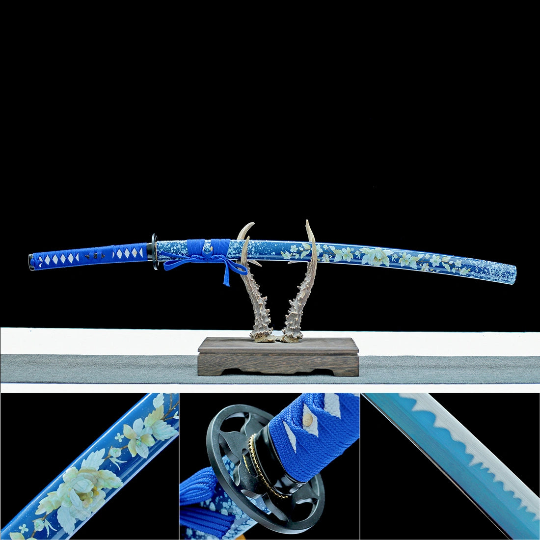 High Performance Katana Sword – Handmade T10 Carbon Steel Blade – Full Tang – Blue