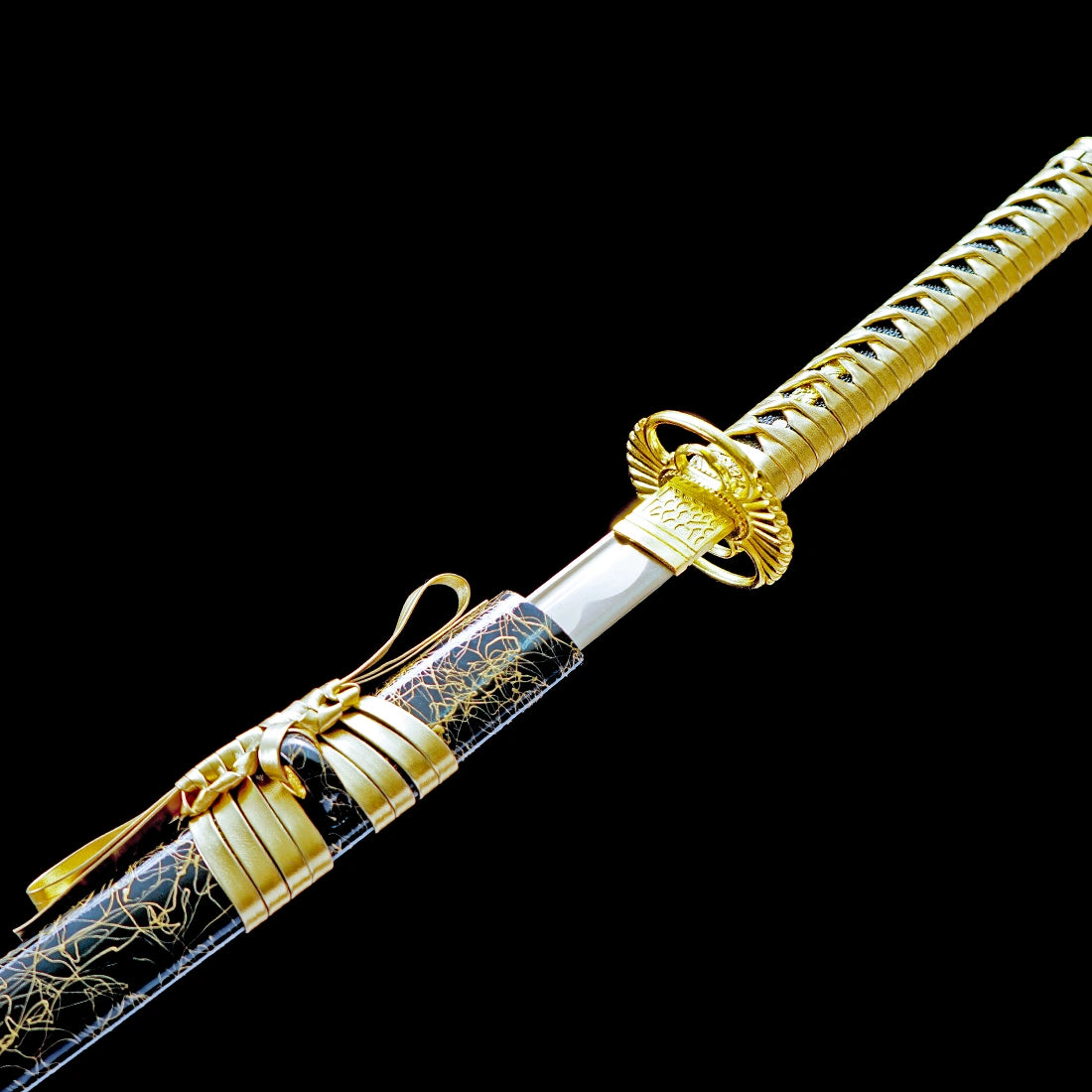 High Performance Real Katana Sword – Handmade Gold 1065 Carbon Steel Blade – Full Tang