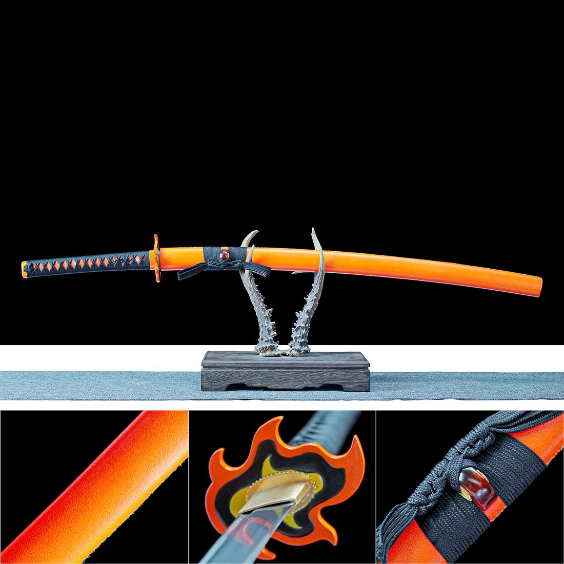 Orange Katana – High performance Real Japanese Katana Sword – 1065 Carbon Steel Blade – Full Tang