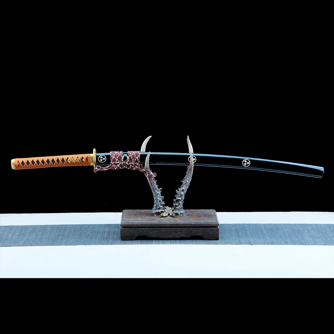 Real Japanese Katana Sword – T10 Carbon Steel Blade – Full Tang – Black – High Performance