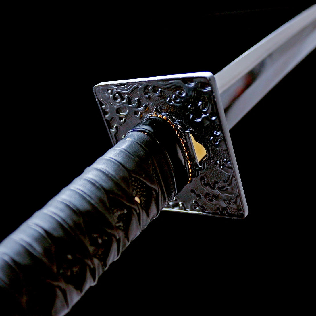Real Japanese Katana Sword – Handmade 1065 Steel Blade – Black – Back Strap – Premium Quality