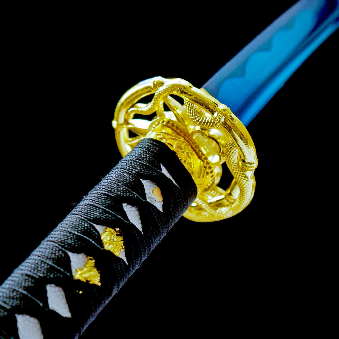 Real Japanese Katana Sword – Handmade Blue 1065 Carbon Steel Blade – Orange Scabbard – Full Tang – Premium Quality