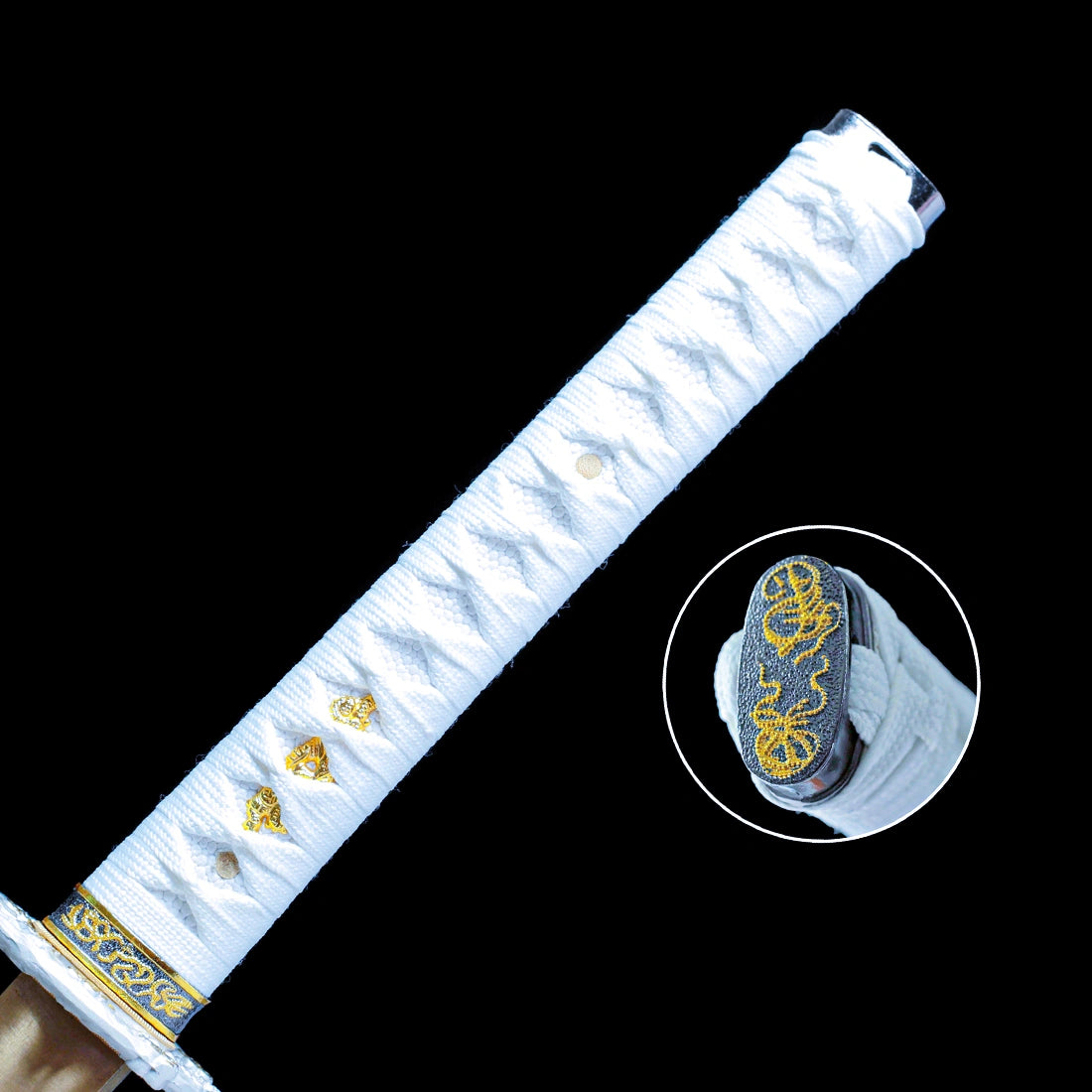 Real Katana Sword – Handmade 1060 Carbon Steel Blade – Gold – Full Tang – Premium Quality