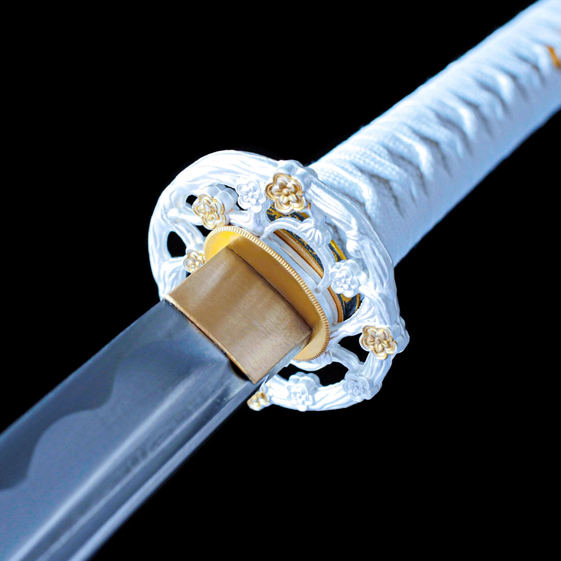 Real Katana Sword – Handmade 1060 Carbon Steel Blade – Gold – Full Tang – Premium Quality