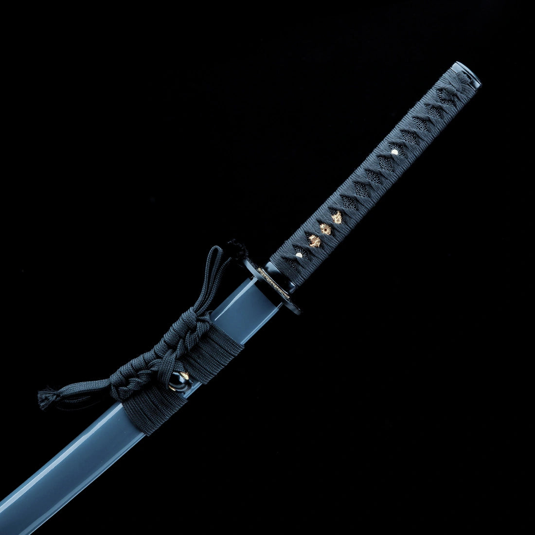 Real Katana Sword – Handmade 1065 Carbon Steel Blade – Gray – Full Tang – Collector’s Edition