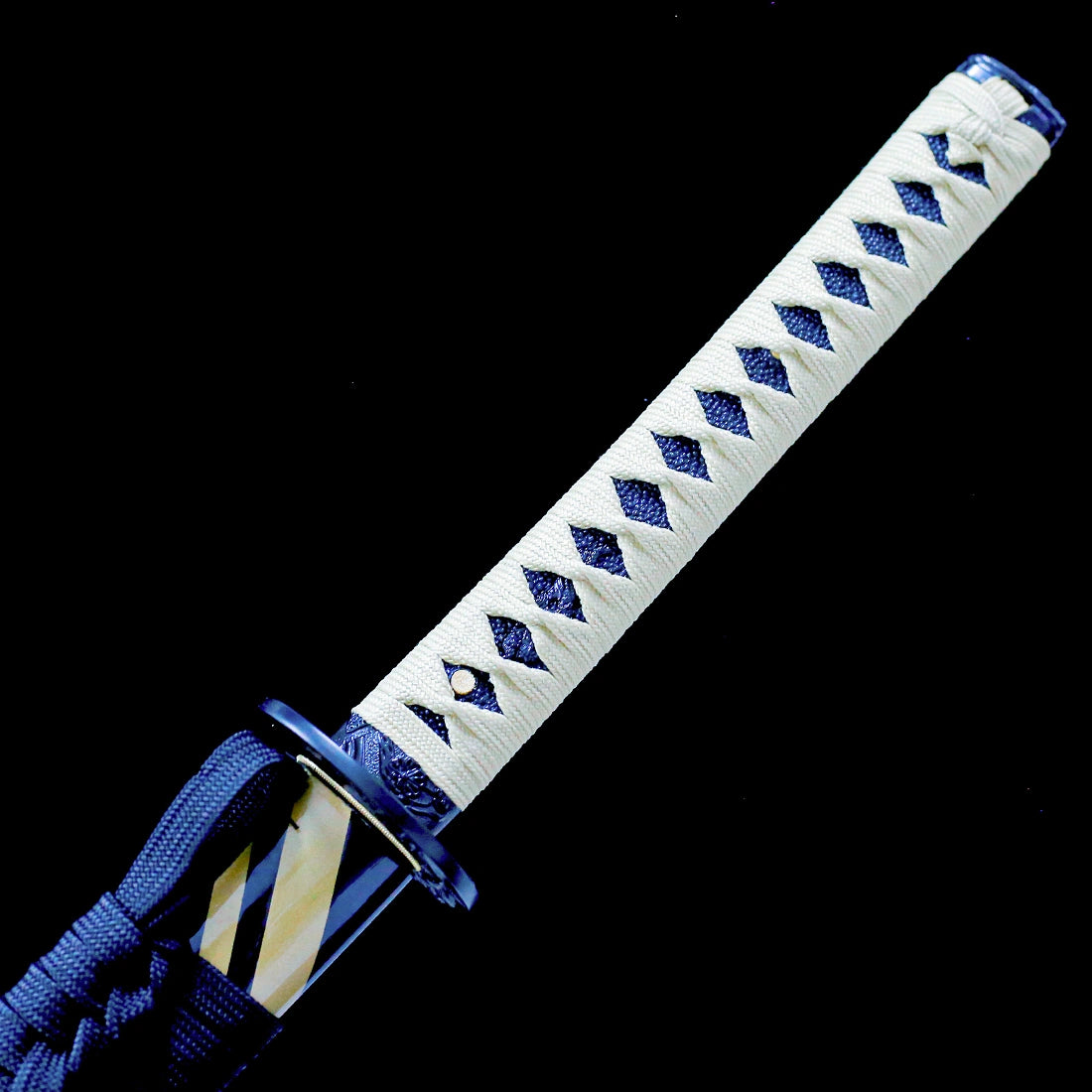 Real Katana Sword – Handmade Black Damascus Pattern Steel Blade – High Performance – Full Tang – Collector’s Edition