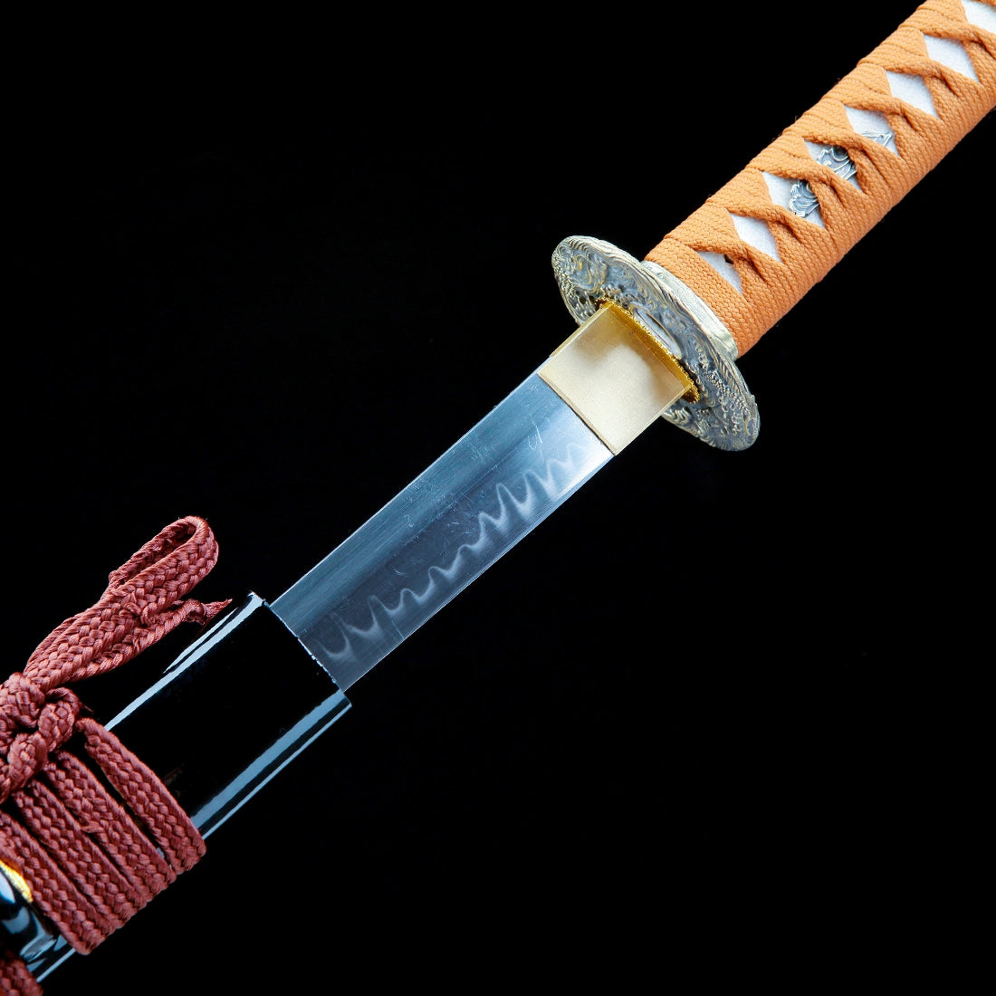 Real Katana Sword – Handmade T10 Carbon Steel Blade – Full Tang – Black – Collector’s Edition