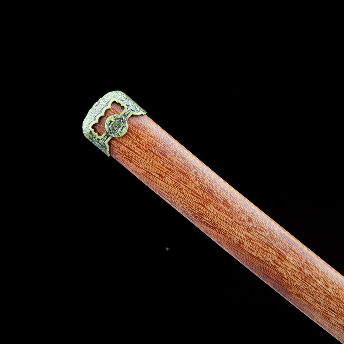 Real Tachi Sword – Damascus Patterned Steel Blade – Natural Solid Wood Saya