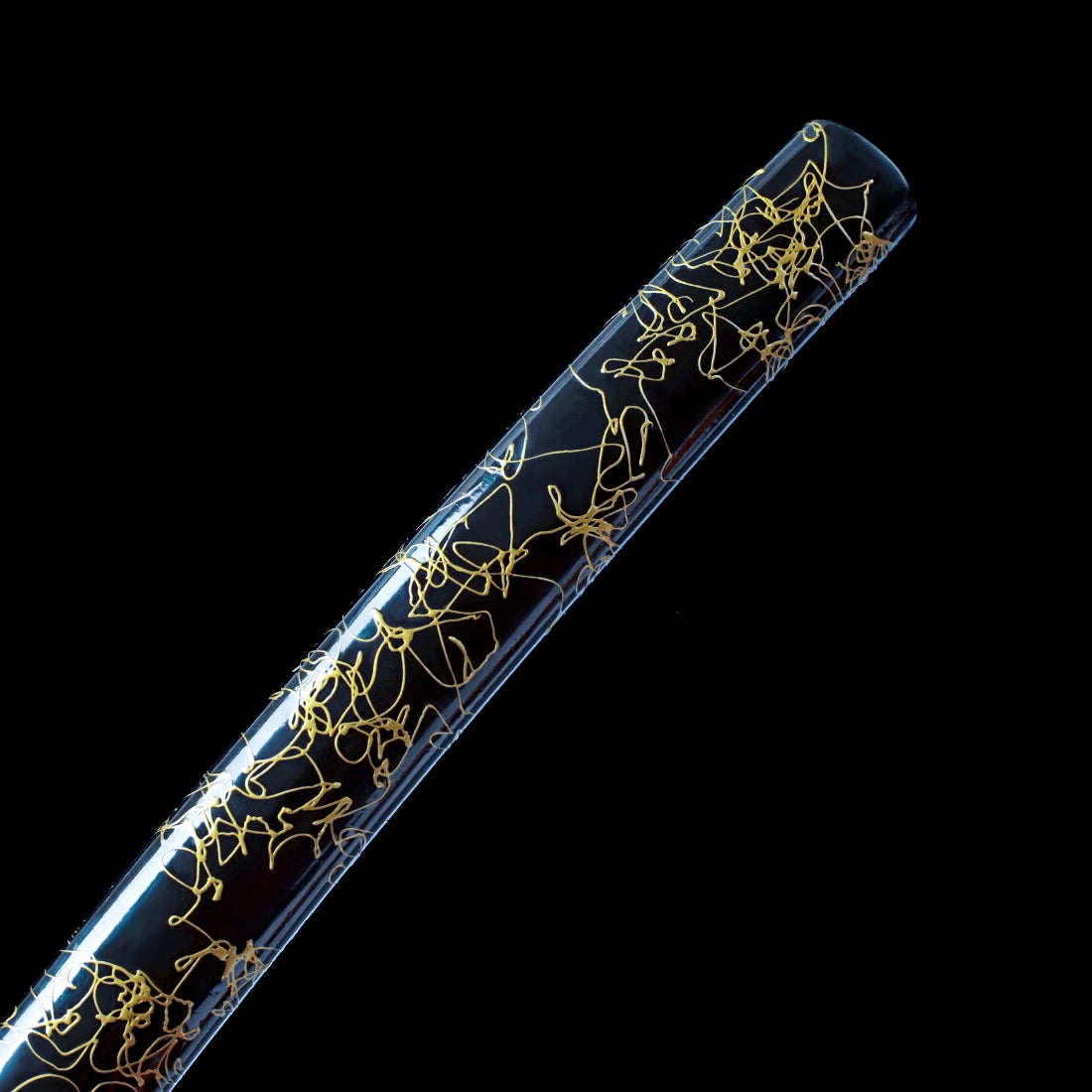 Real Wakizashi Sword – Black Gold-Threaded Scabbard – Hand-Forged 1065 Carbon Steel Blade – High Performance