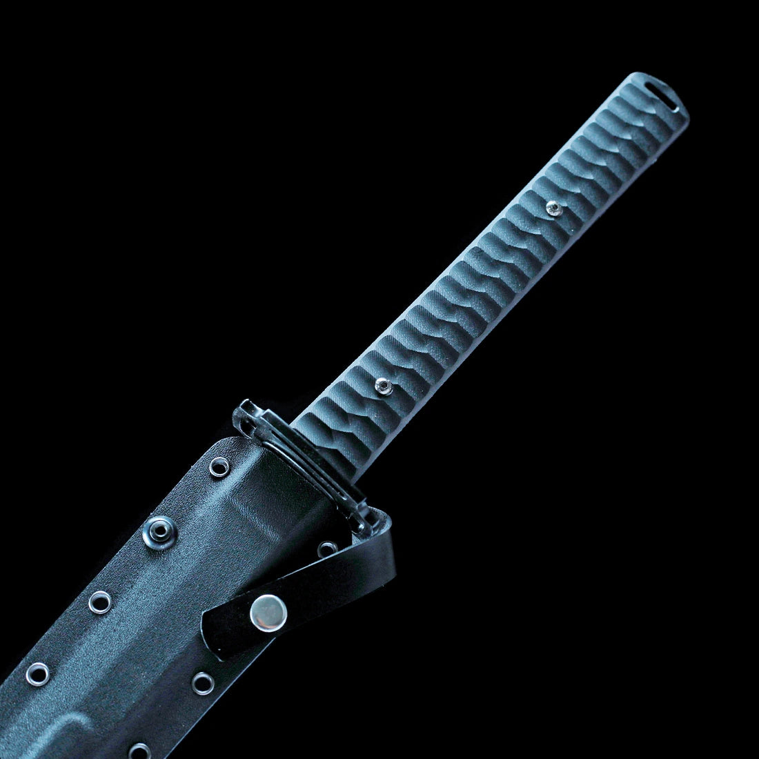 Tactical Katana – Black 1065 Manganese Steel Blade – Hand Forged