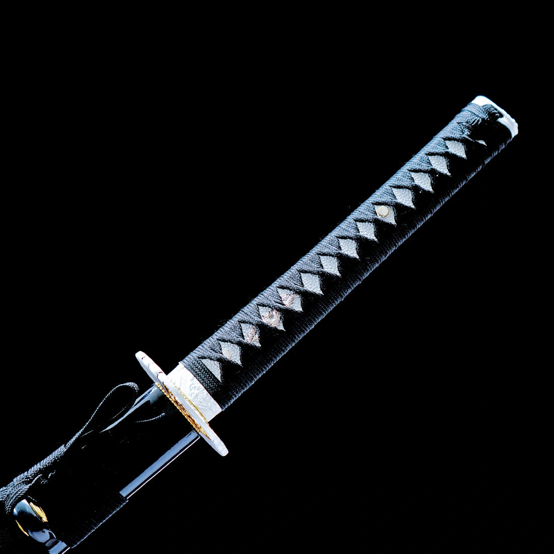 True Handmade Katana Sword – Blue 1065 Steel Blade – Black Scabbard – Full Tang