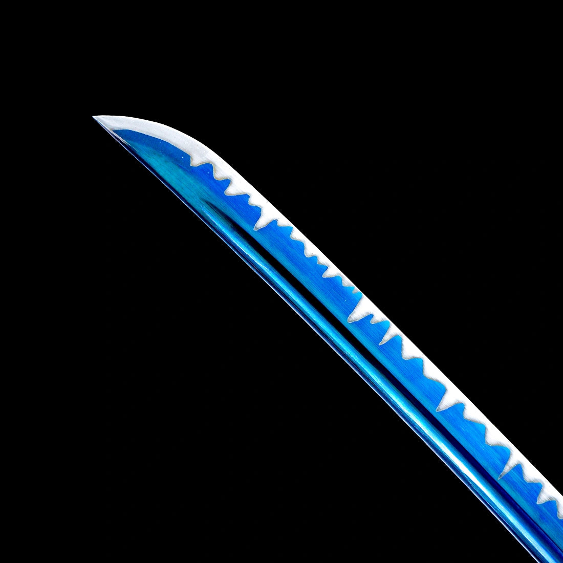 True Handmade Katana Sword – Blue 1065 Steel Blade – Black Scabbard – Full Tang