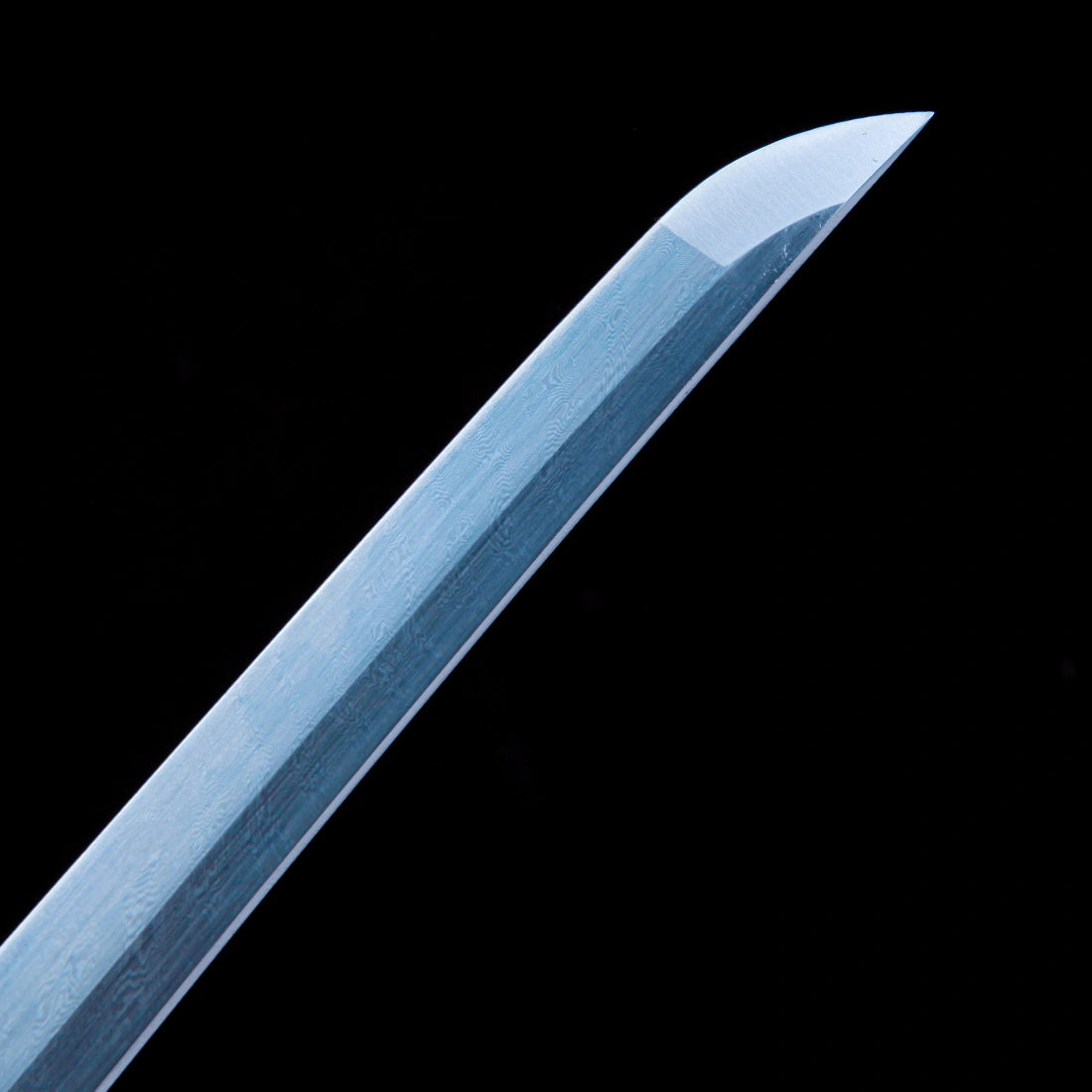 True Katana Sword – Handmade Damascus Pattern Steel Blade – Full Tang – High Performance – White Scabbard