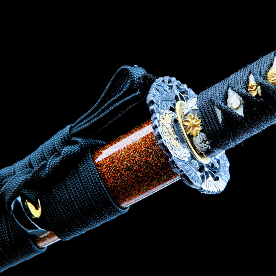 True Katana Sword – Handmade T10 Carbon Steel Blade – Red Scabbard – Battle Ready