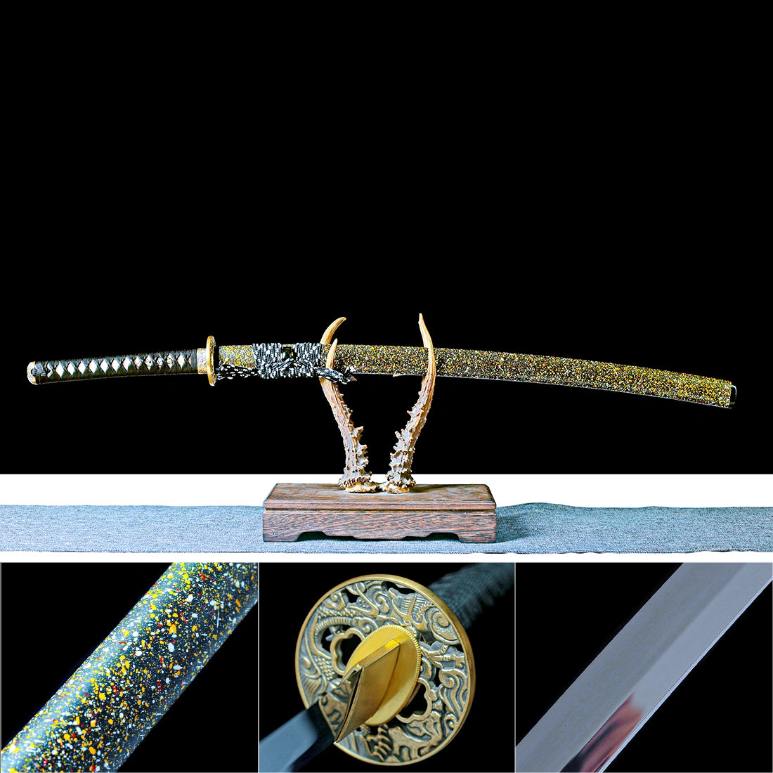 True Katana Sword – Handmade T10 Carbon Steel Mirror Finish Blade – Full Tang – Battle Ready