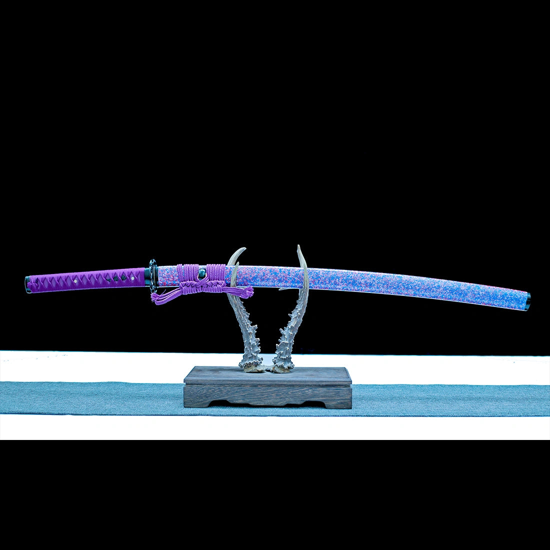 True Katana Sword – Handmade T10 Steel Blade – Purple – Battle Ready