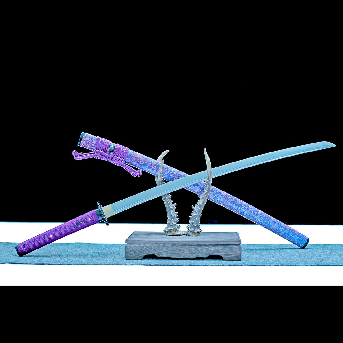 True Katana Sword – Handmade T10 Steel Blade – Purple – Battle Ready