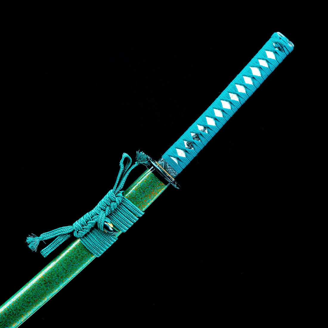 True Katana – Handmade T10 Carbon Steel Blade – Green Scabbard – High Performance – Full Tang