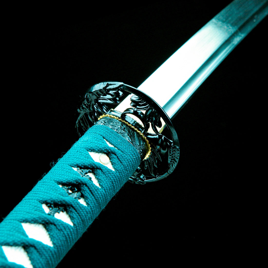 True Katana – Handmade T10 Carbon Steel Blade – Green Scabbard – High Performance – Full Tang