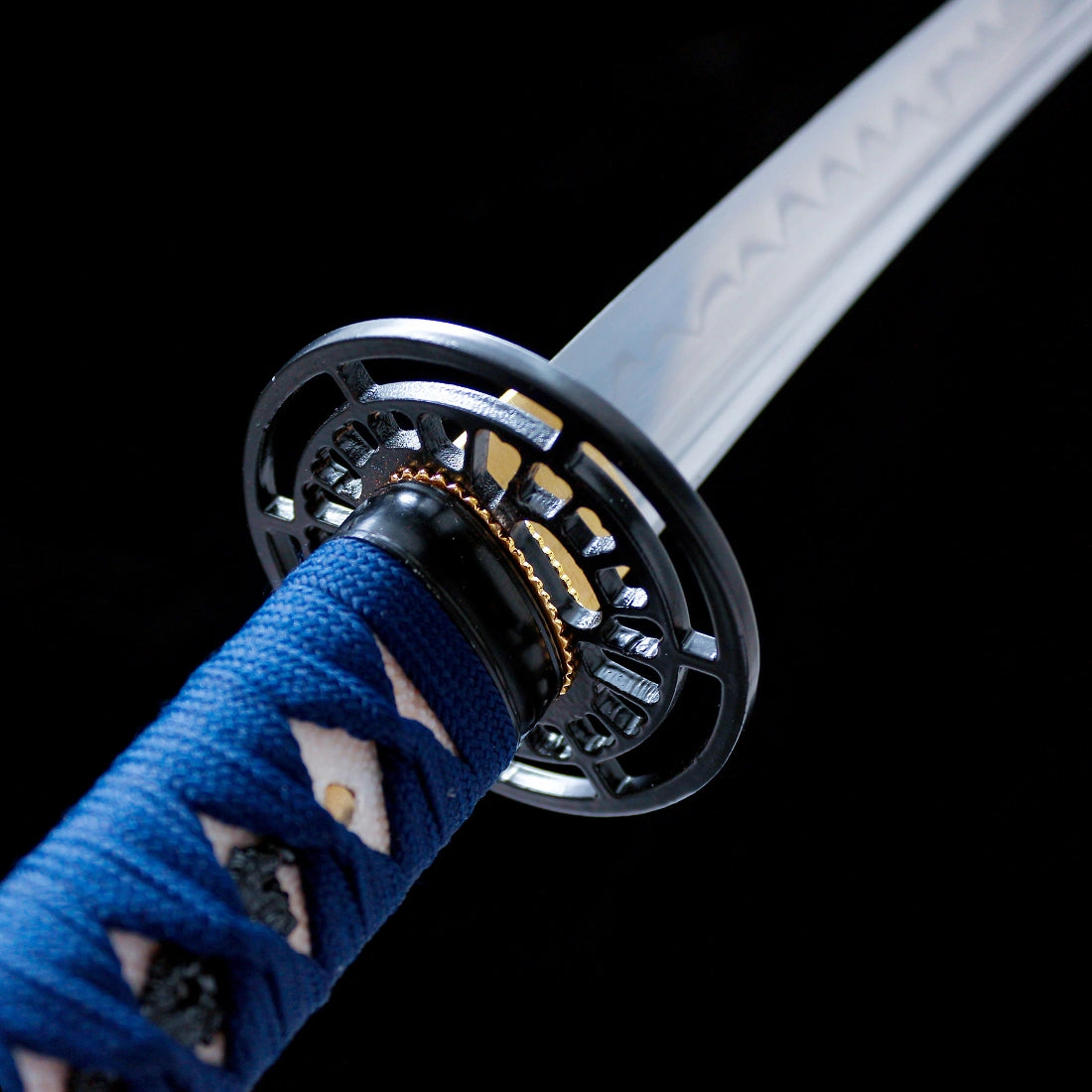 Real Katana Sword – Handmade T10 Carbon Steel Blade – Blue – Battle Ready