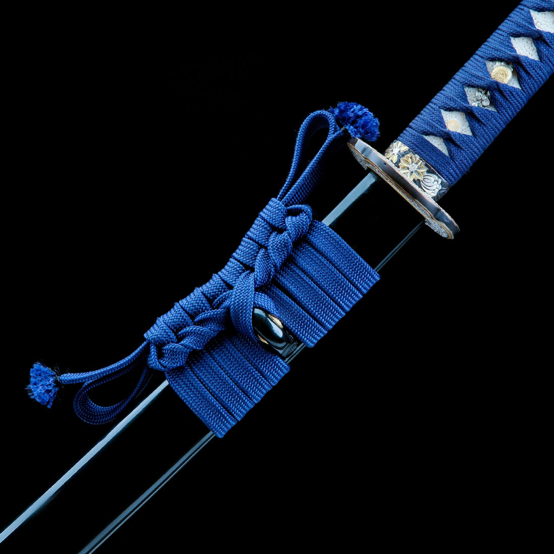 Real Katana Sword – Handmade T10 Clay Tempering Steel Blade – Black Scabbard – Battle Ready