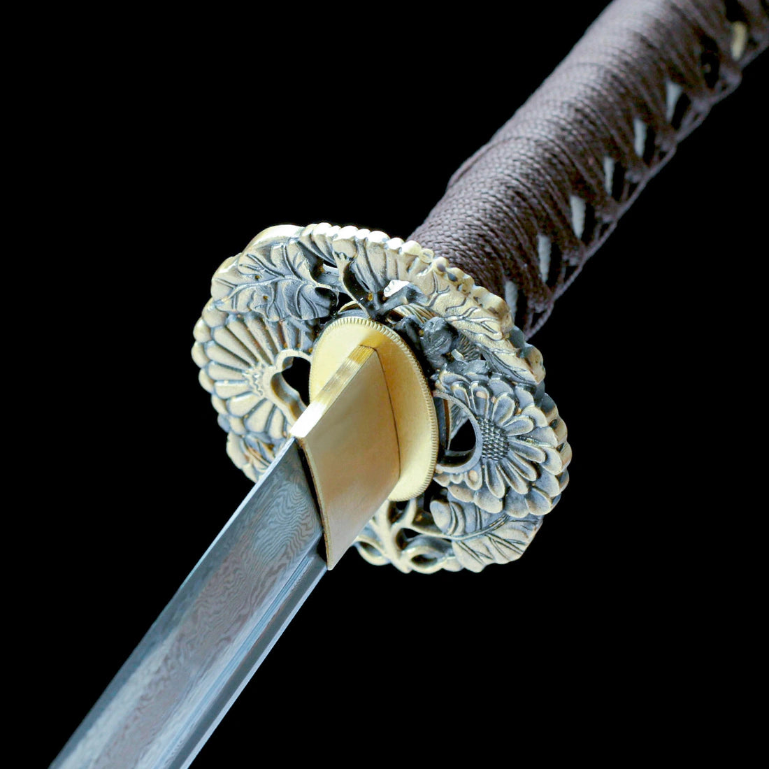 Handmade Japanese Wakizashi Sword – Damascus Pattern Steel Blade