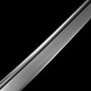 Hand-polished 60 HRC high performance 1065 carbon steel tachi blade geometry showing bo-hi fuller