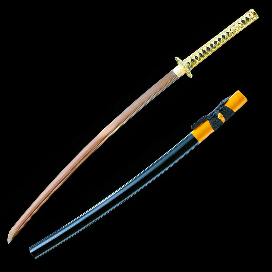 Authentic Japanese Katana Sword – Gold T10 Carbon Steel Blade – Full Tang – High Performance