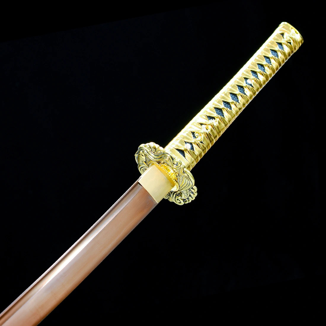 Authentic Japanese Katana Sword – Gold T10 Carbon Steel Blade – Full Tang – High Performance