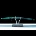 Authentic Handmade Katana Sword – T10 Carbon Steel Blade – Full Tang – Green – High Performance