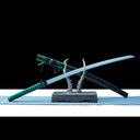 Authentic Handmade Katana Sword – T10 Carbon Steel Blade – Full Tang – Green – High Performance