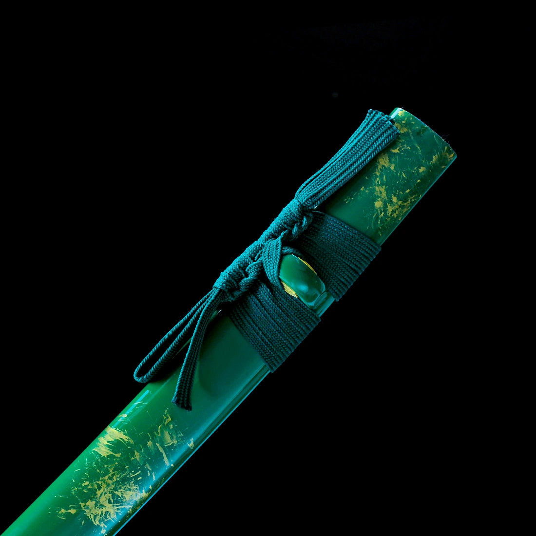 Authentic Handmade Katana Sword – T10 Carbon Steel Blade – Green – Full Tang – High Performance