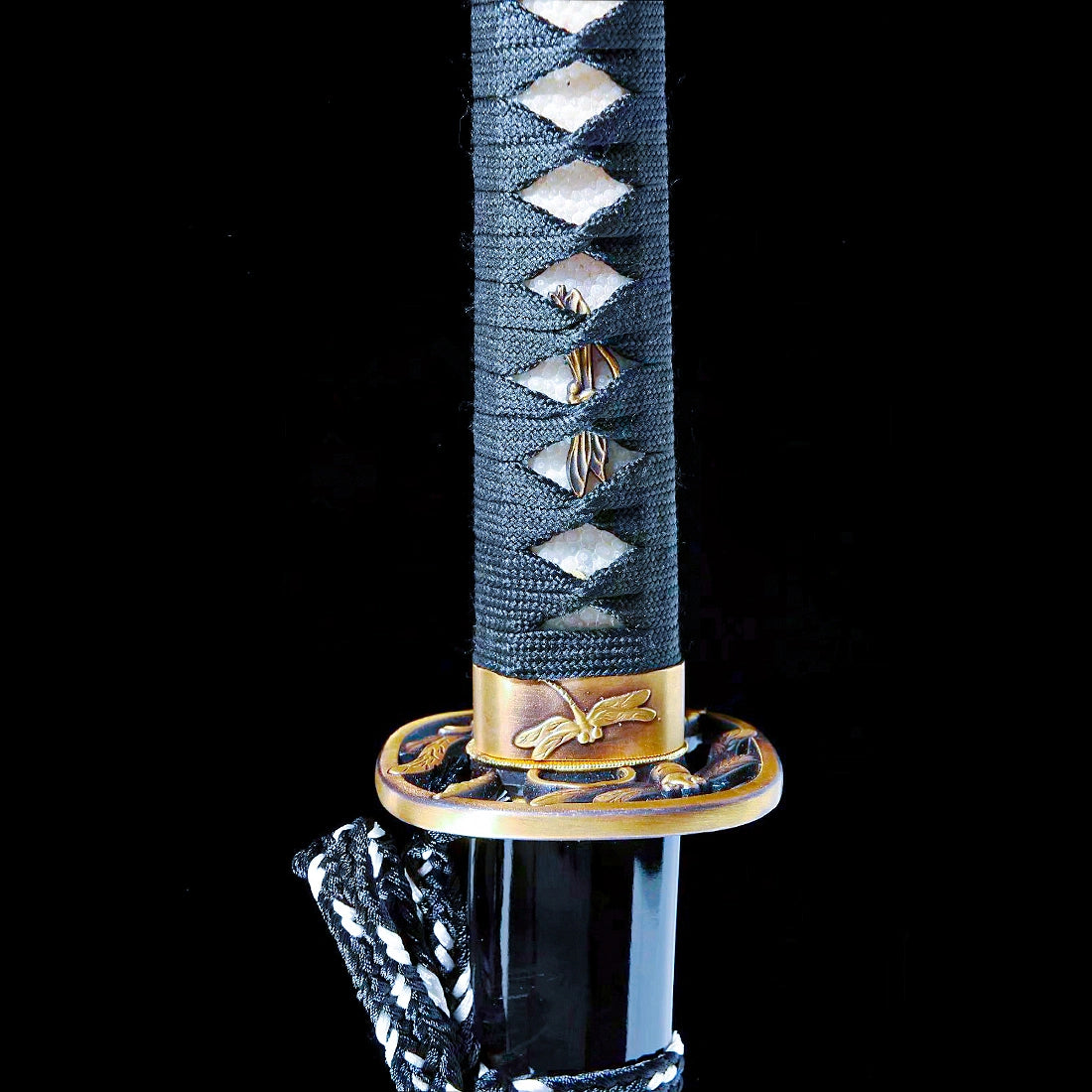 Authentic Katana Sword – Handmade T10 Carbon Steel Blade – Full Tang – Black