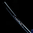 Authentic Japanese Katana Sword – Handmade Damascus Pattern Steel Blade – Black Scabbard