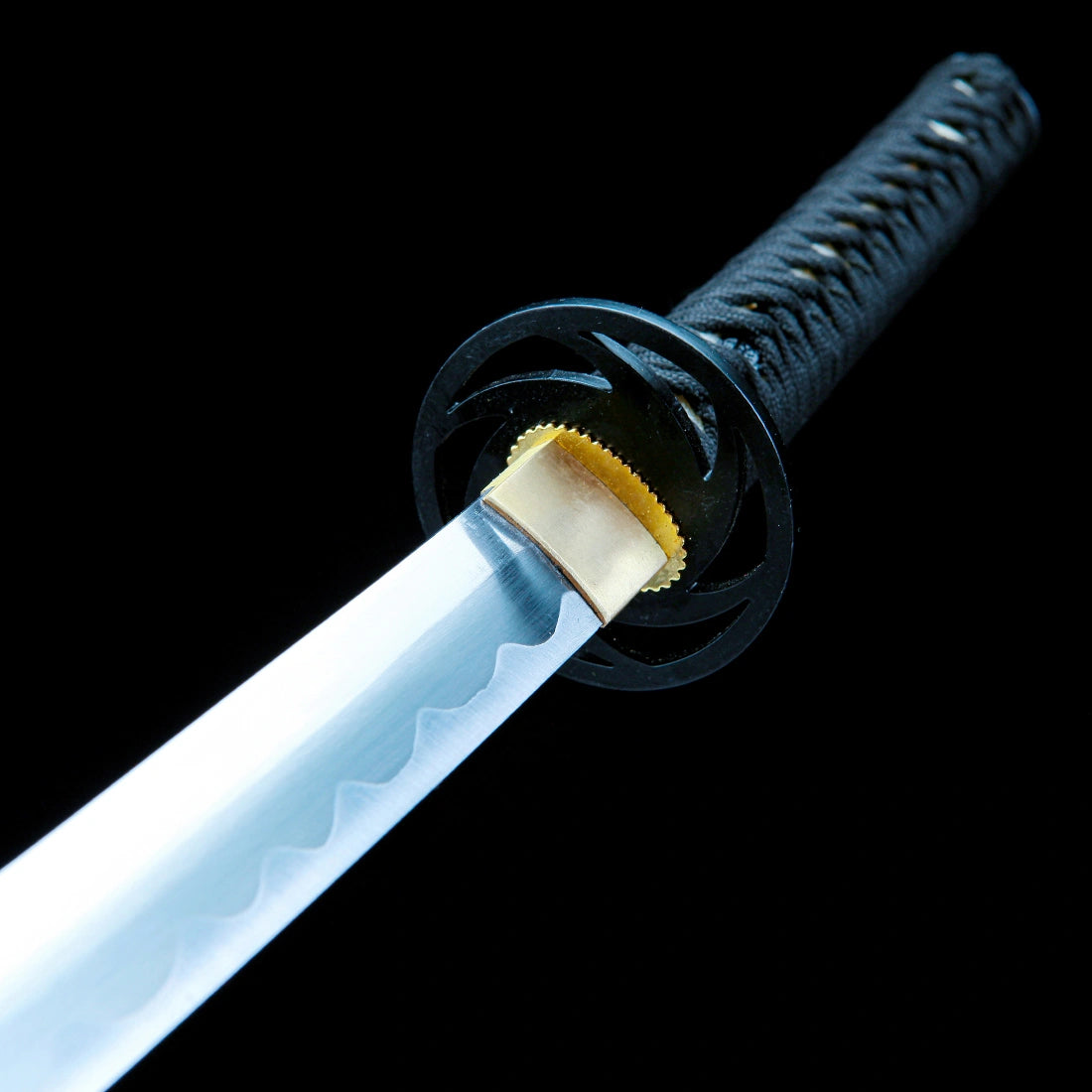Authentic Japanese Katana Sword – Handmade Manganese Steel Blade – Full Tang – Black