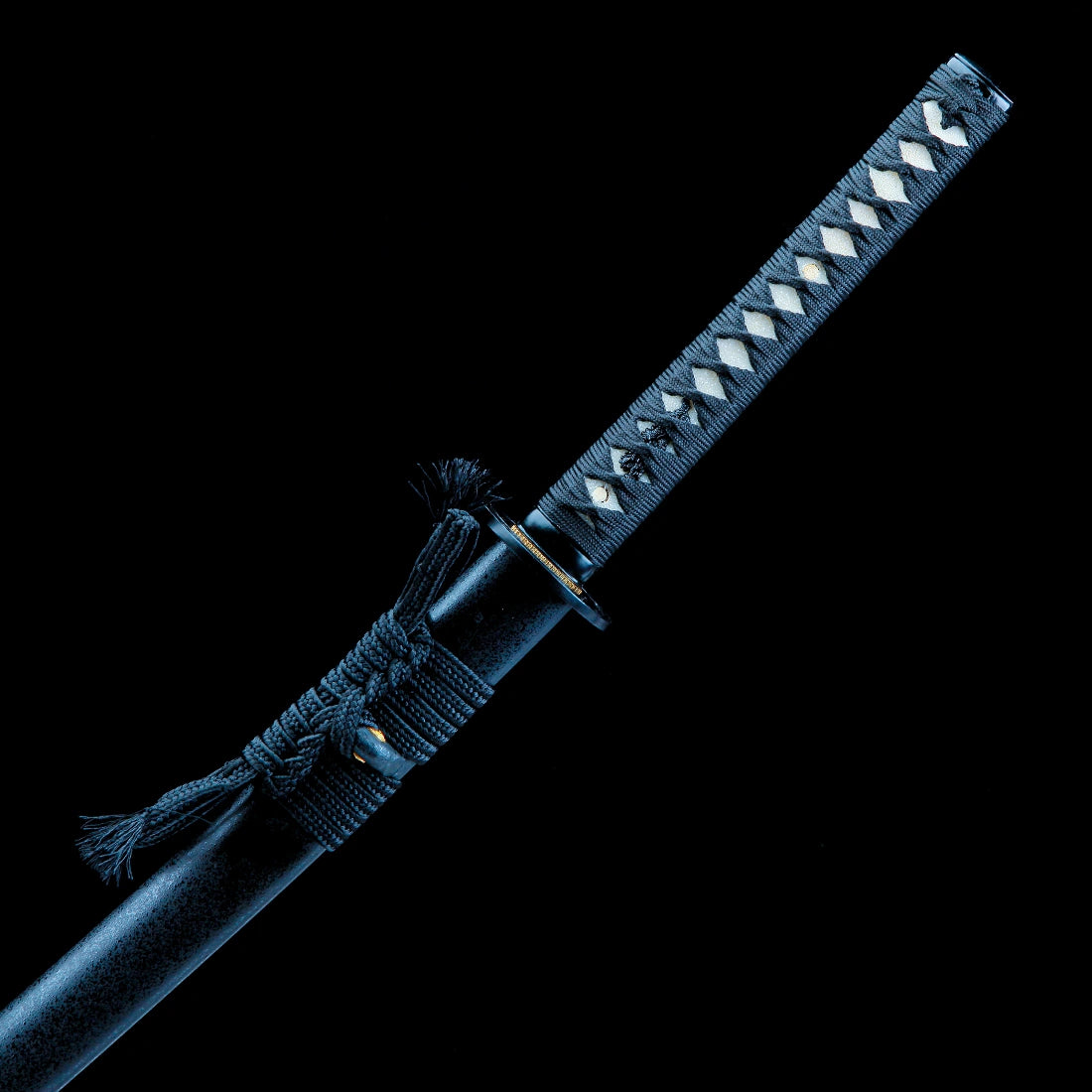 Authentic Japanese Katana Sword – Handmade Manganese Steel Blade – Full Tang – Black