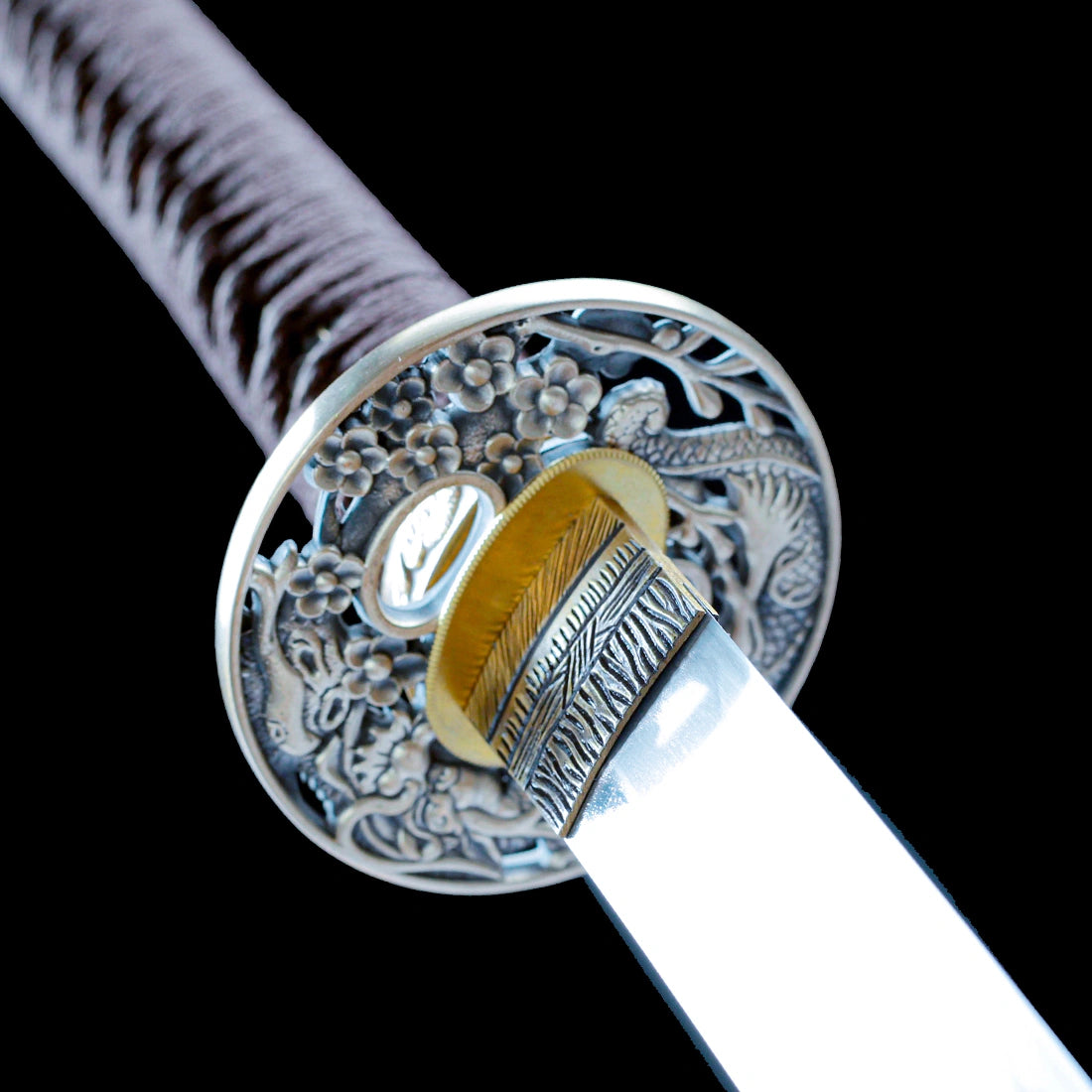 Authentic Japanese Katana – High Performance T10 Carbon Steel Blade – Black Scabbard – Full Tang