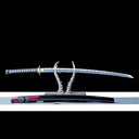 Authentic Katana Sword – Handmade 1060 Carbon Steel Blade – Full Tang – Black Scabbard