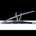 Authentic Katana Sword – Handmade 1060 Carbon Steel Blade – Full Tang – Black Scabbard
