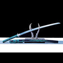 Authentic Katana Sword – Handmade 1065 Carbon Steel Blade – Full Tang – Black Scabbard – High Performance