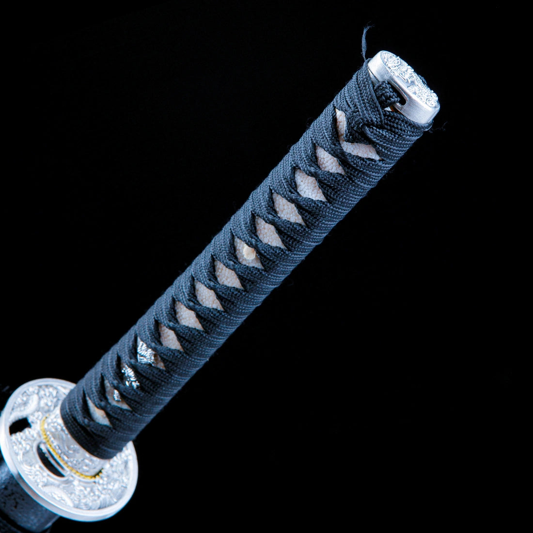 Authentic Katana Sword – Handmade T10 Carbon Steel Blade – Black Scabbard – Full Tang – Collector’s Edition