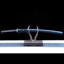 Authentic Katana Sword – Handmade T10 Carbon Steel Blade – Black Scabbard – Full Tang – Collector’s Edition