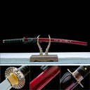 Authentic Katana Sword – Handmade T10 Carbon Steel Blade – Red – Full Tang – Battle Ready
